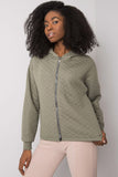 Quilted Hooded Zip-Up Sweatshirt without Pockets