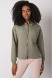Quilted Hooded Zip-Up Sweatshirt without Pockets