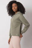 Quilted Hooded Zip-Up Sweatshirt without Pockets