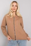 Quilted Hooded Zip-Up Sweatshirt without Pockets