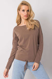 Straight Cut Long Sleeve Blouse with Bottom Tie