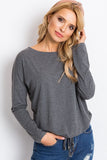 Straight Cut Long Sleeve Blouse with Tie Detail