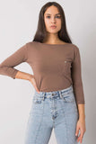 Straight Cut Blouse with 3/4 Sleeves and Pocket Detail