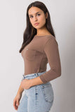 Straight Cut Blouse with 3/4 Sleeves and Pocket Detail