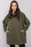 Long Cut Hooded Sweatshirt with Kangaroo Pocket