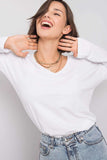 V-Neck Long Sleeve Cotton Blouse for Everyday Wear