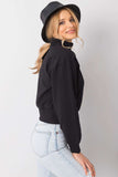 Straight Cut Long Sleeve Turtleneck Ladies' Sweatshirt