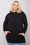 Black Cotton Plus Size Hoodie Sweatshirt with Pockets