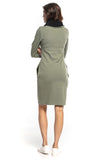 Cozy Turtleneck Fitted Dress with Pockets and Long Sleeves