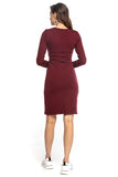 Knit Sweatshirt Dress with Envelope Front and Long Sleeves