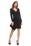 Envelope Front Long Sleeve Knit Sweatshirt Dress