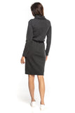 Sporty Midi Dress with Long Sleeves and Turtleneck