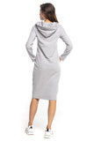 Cozy Hooded Fitted Sweatshirt Dress with Kangaroo Pocket