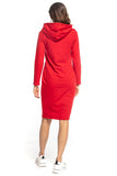 Hooded Fitted Sweatshirt Dress with Kangaroo Pocket