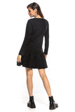 Sporty Midi Dress with Frill and Long Sleeves