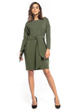 Elegant Kimono-Style Midi Dress with Tie Belt