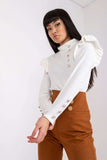 Elegant Long Sleeve Velour Blouse with Frill Details