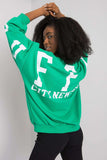 Casual Loose-Fit Sweatshirt with Bold Back Inscription