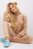 Cozy Velour Sweatshirt & Pants Set with Hood and Pockets