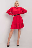Loose Fit Velour Dress with Hood and Ruffle Detail