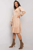 Long Sleeve Velour Dress with Frill Hem for Any Occasion