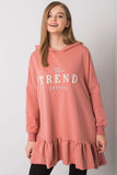 Ruffle Hoodie Tunic with Pockets and Long Sleeves