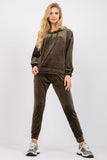Velour Sweatshirt Set with Hood and Pockets