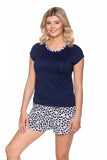 Charming Heart Print Two-Piece Pajama Set