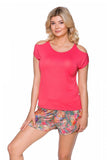 Coral Two-Piece Short Sleeve Pajama Set