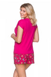 Floral Print Short Sleeve Two-Piece Pajama Set