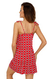 Charming Red Heart Nightgown with Frill Detail