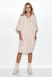 Versatile Oversized Sweatshirt Dress with Decorative Details