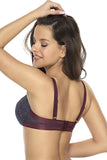 Lace-Trimmed Semi-Padded Bra with Decorative Details
