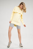 Ruffled Long Sleeve Cotton Tunic with Semi-Circular Back