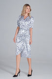 Elegant Satin Midi Cocktail Dress with Slit and Sleeves