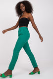 High-Waisted Fabric Pants with Side Pockets