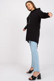Hooded Extended Cut Sweatshirt with Back Inscription