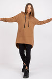 Hooded Extended Cut Sweatshirt with Back Inscription