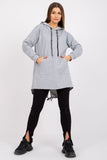 Extended Cut Hooded Sweatshirt with Front Pocket