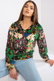 Women's Long Sleeve Blouse in Unique Pattern Fabric