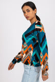 Patterned Long Sleeve Velour Blouse for Any Occasion