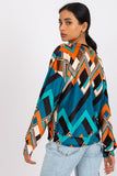 Patterned Long Sleeve Velour Blouse for Any Occasion