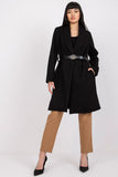 Women's Long Sleeve Coat with Button Closure and Belt