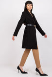 Women's Long Sleeve Coat with Button Closure and Belt