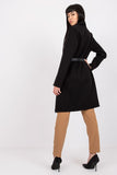 Women's Long Sleeve Coat with Button Closure and Belt