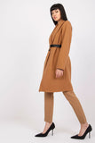 Chic Women's Long Sleeve Coat with Belt and Pockets