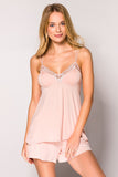 Delicate Lace Chemise and Shorts Set