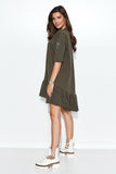 Lightweight Oversize Dress with Heart Neckline & Frill