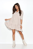 Lightweight Oversize Dress with Heart Neckline & Frill Detail