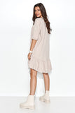Lightweight Oversize Dress with Heart Neckline & Frill Detail
